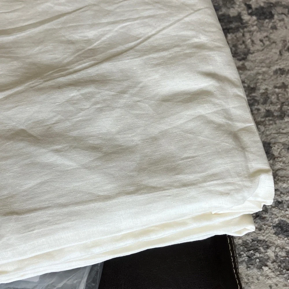 Quince 96x96 Linen light filtering Curtain panel Ivory